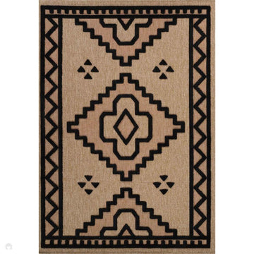 Harper Diamond HRP02 Jute-Look In-Outdoor Natural/Black Rug-Desire Rugs-Rug Love - The Most Loved Rug Store